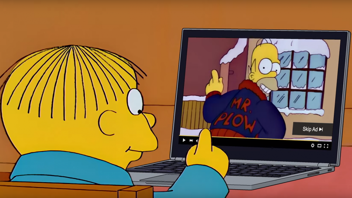 Homero Simpson y sus anuncios en Youtube