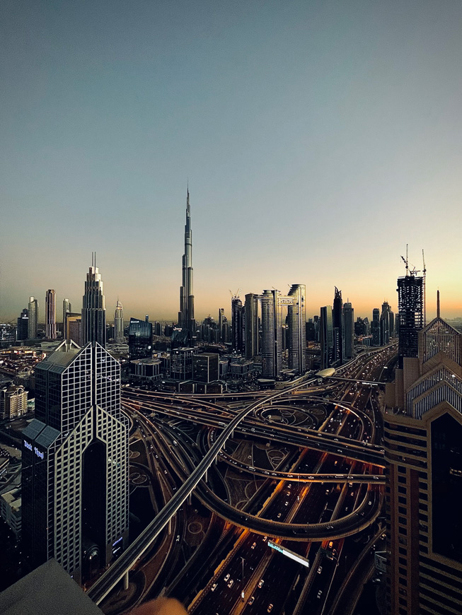 Vista del horizonte de Dubai.