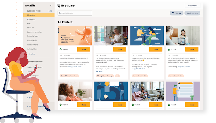 La colaboración de Hootsuite Amplify con Microsoft Teams refuerza a los empleados como embajadores de marca